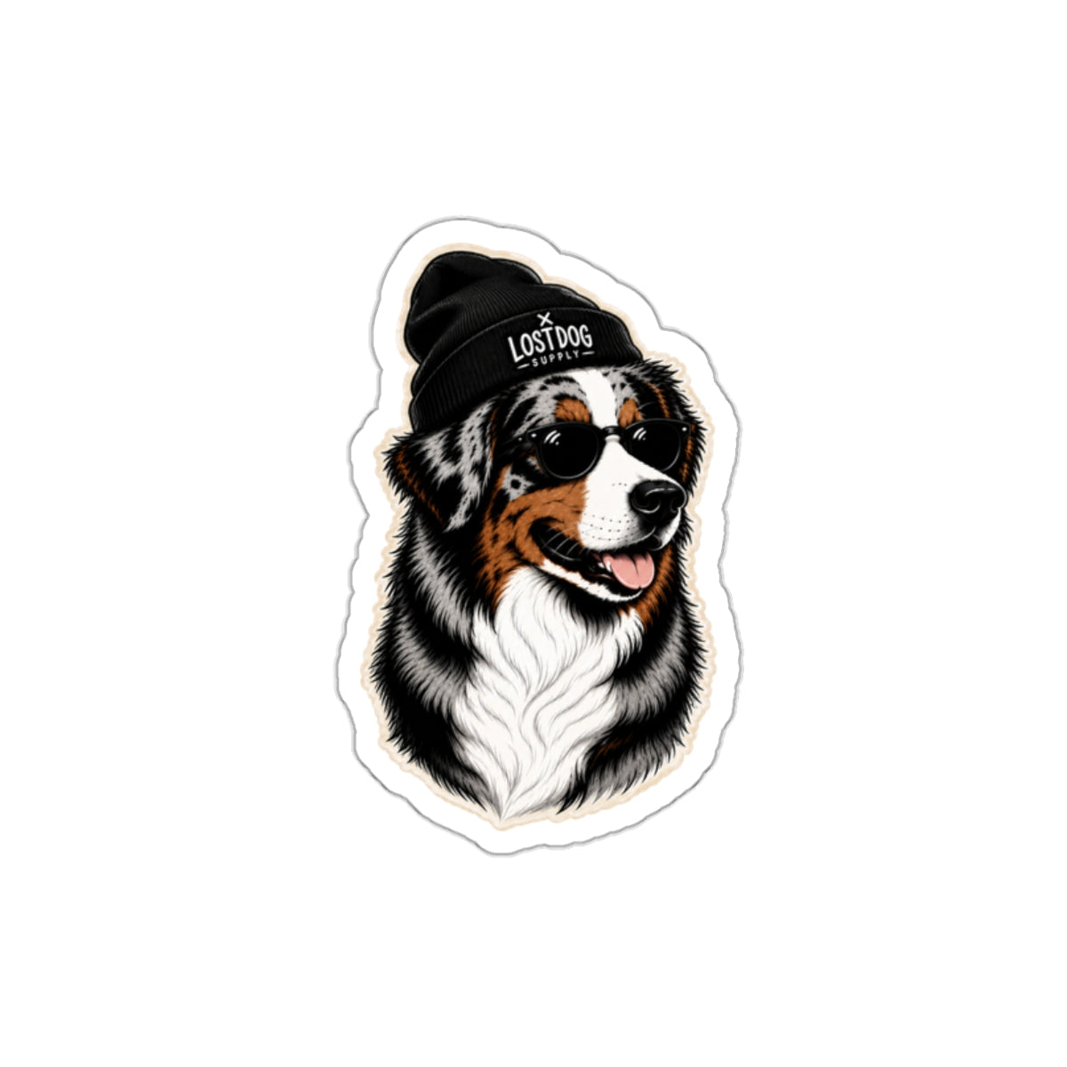 Cool Aussie Pup Die Cut Sticker