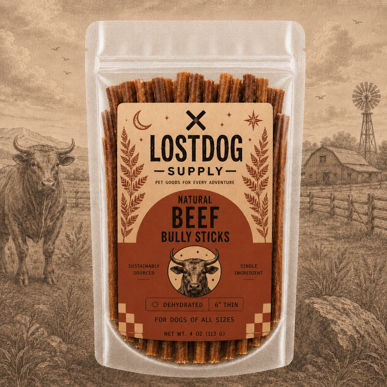 Natural Beef Bully Stick Dog Treats
